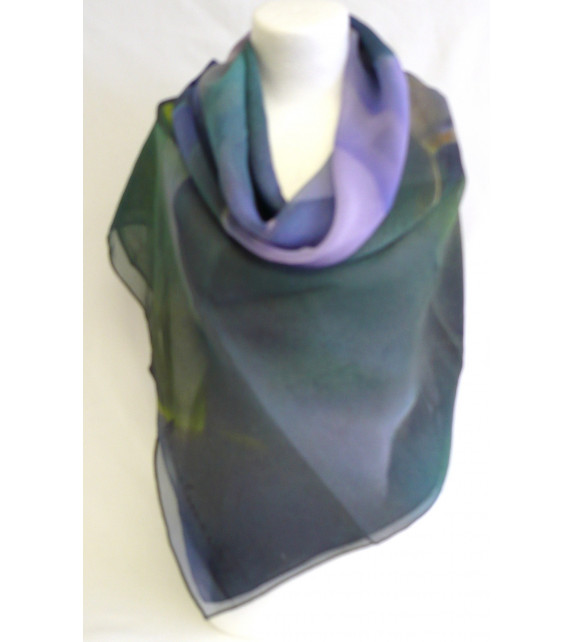 Foulard (90x90) "Les iris" de Jean LACALMONTIE