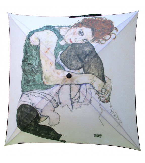 Couverture de parapluie / ombrelle Carré Delos "La femme de l'artiste" de Egon SCHIELE