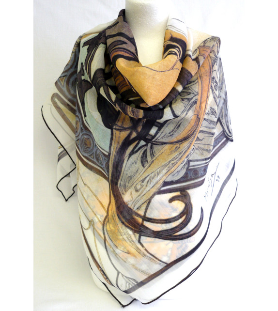 Foulard (90x90) "Musique" de MUCHA