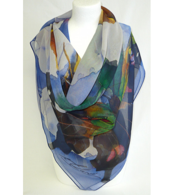 Scarf (90x90) "Le papillon"  by Anne LAROSE