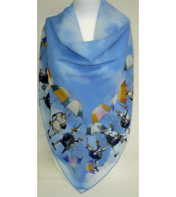 Foulard (90x90) Farandole de Sandra BENIELLI